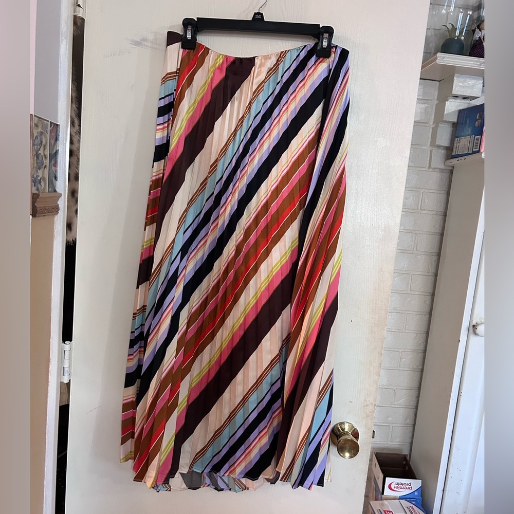 Vibrant Striped A-Line Skirt